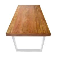 Mesa Industrial Lanna Madeira Maciça C- Ferragem Branca 1,80m Marrom - 3