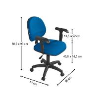 Cadeira Executiva New Giratória Braço Six Azul - 2