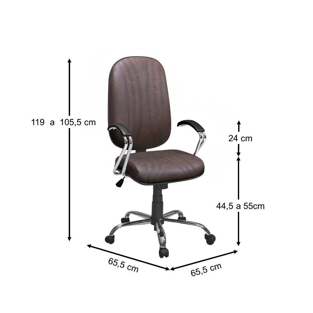 Cadeira Presidente Max Giratória Plus Base Cromada - 2