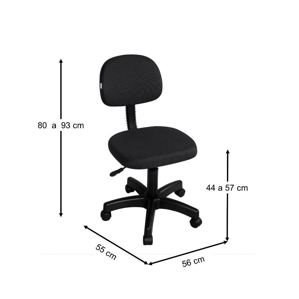 5 Cadeiras Secretária Top Giratória Plus Preto - 2