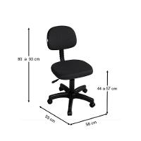 5 Cadeiras Secretária Top Giratória Plus Preto - 2