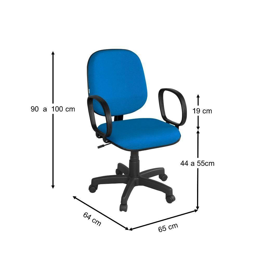 Cadeira De Escritório Giratória Diretor Com Braço Seul Azul - 3