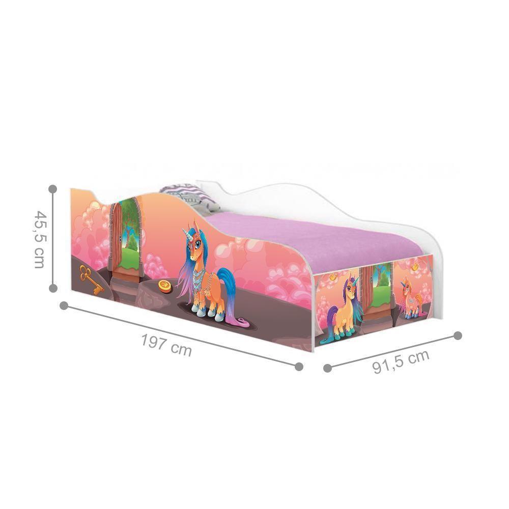 Cama Fun Unicórnio Mágico Solteiro Com Colchão - 5