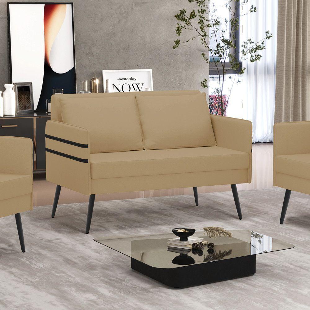 Namoradeira 02 Lugares Mari Linho De Ferro A32 Palha - 8