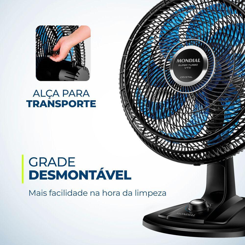 Ventilador De Mesa Super Turbo 8 Pás Mondial Vtx-40-crystal Vent 40cm Vtx-40-crystal 220v/60hz . - 2