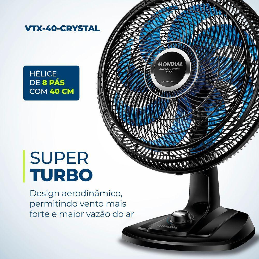 Ventilador De Mesa Super Turbo 8 Pás Mondial Vtx-40-crystal Vent 40cm Vtx-40-crystal 220v/60hz . - 3