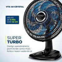 Ventilador De Mesa Super Turbo 8 Pás Mondial Vtx-40-crystal Vent 40cm Vtx-40-crystal 220v/60hz . - 3