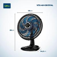 Ventilador De Mesa Super Turbo 8 Pás Mondial Vtx-40-crystal Vent 40cm Vtx-40-crystal 220v/60hz .