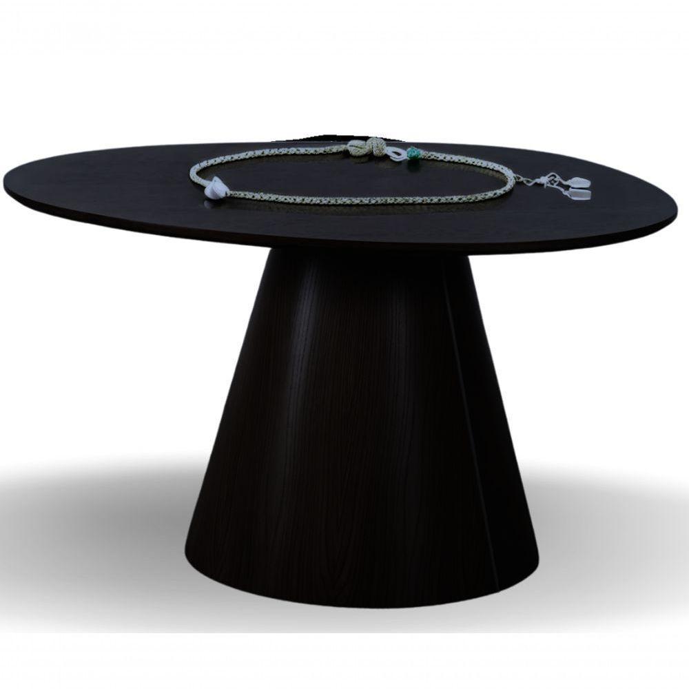 Mesa Cone Redonda Orgânica Em ébano 110cm - 1