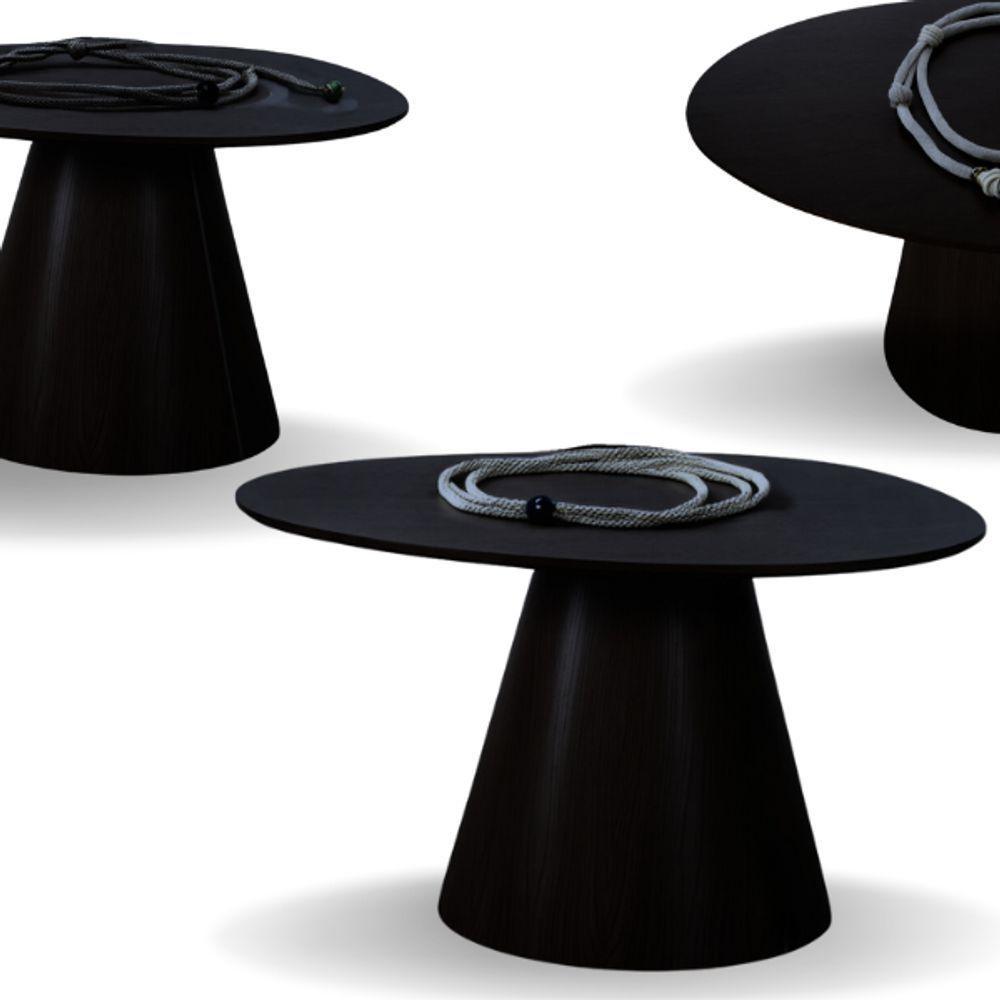 Mesa Cone Redonda Orgânica Em ébano 120cm - 3