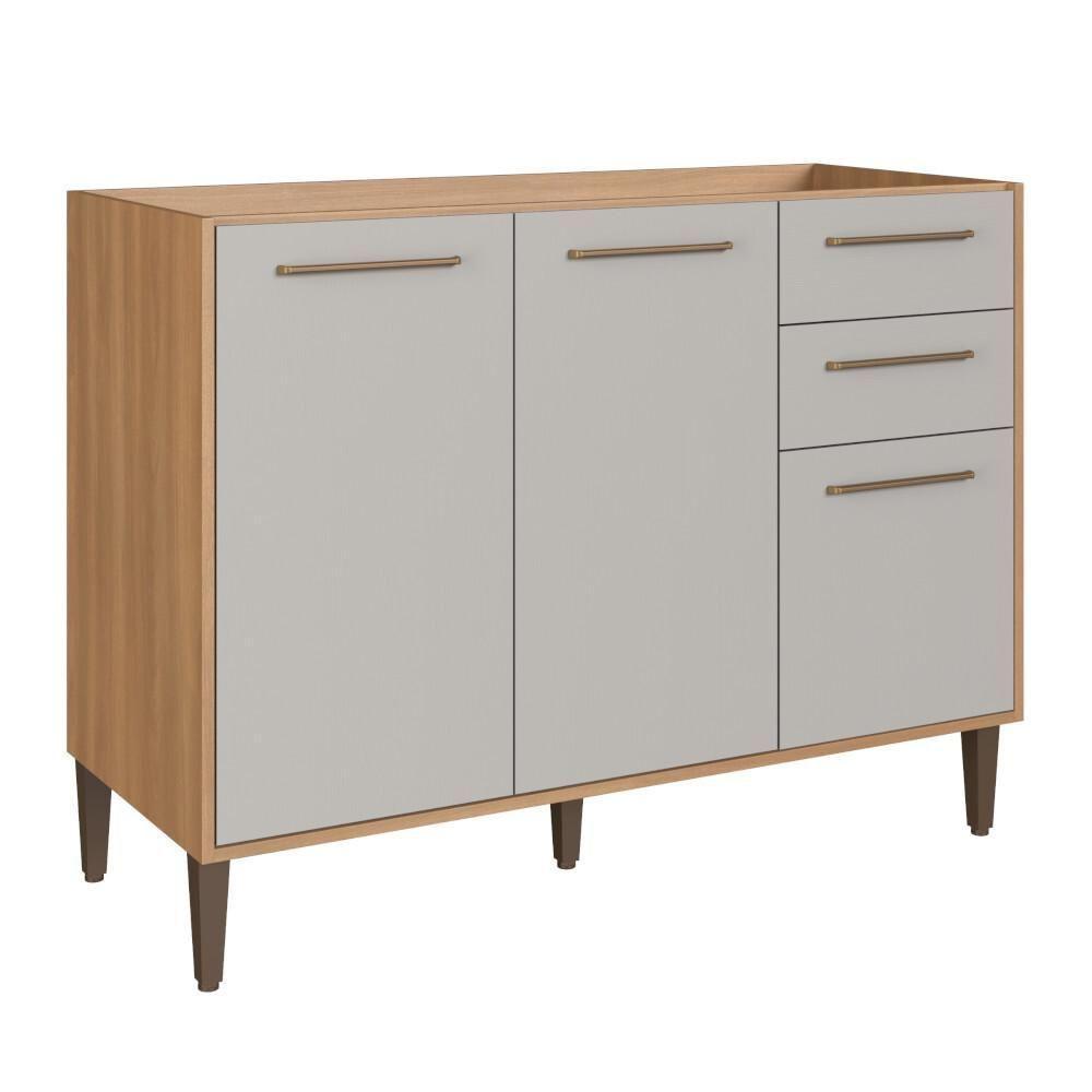 Balcão Pia 120cm 3 Portas E 2 Gavetas Delmarco Jade  - 6