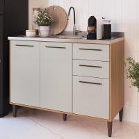 Balcão Pia 120cm 3 Portas E 2 Gavetas Delmarco Jade  - 1