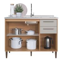 Balcão Pia 120cm 3 Portas E 2 Gavetas Delmarco Jade  - 7