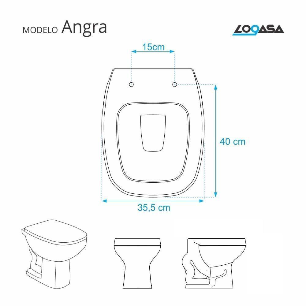 Assento Sanitário Laqueado Soft Close Angra Branco Para Vaso Logasa - 3