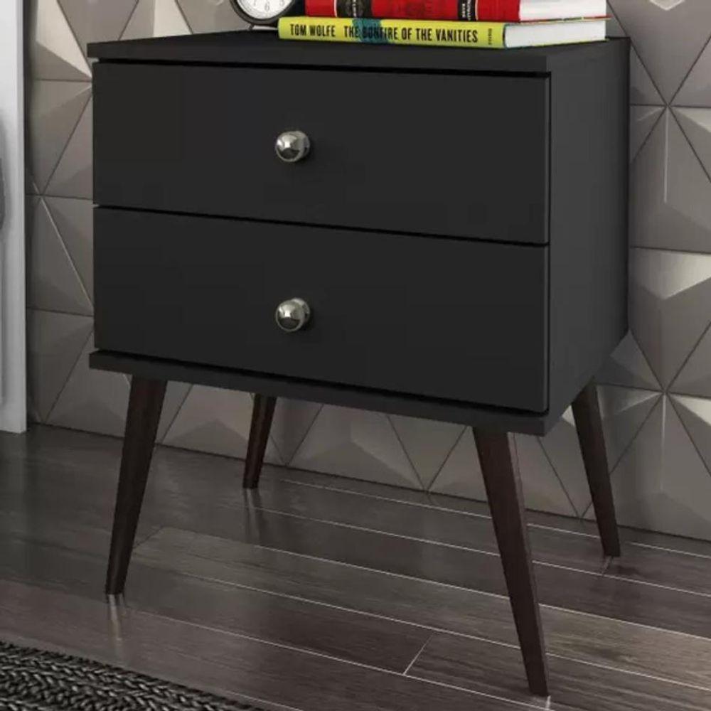 Mesa De Cabeceira Retrô 2 Gavetas - 1