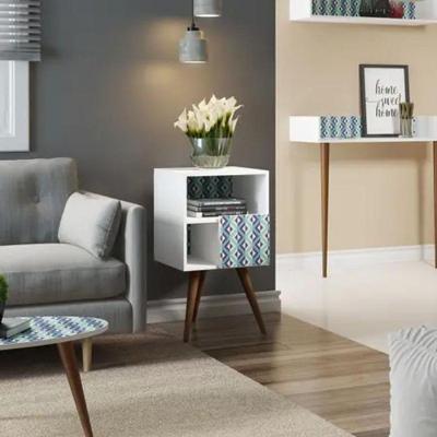 Mesa De Cabeceira Com Porta Linha Retro