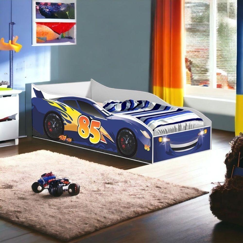 Cama Racer Azul Com Colchão Gabrielli - 1