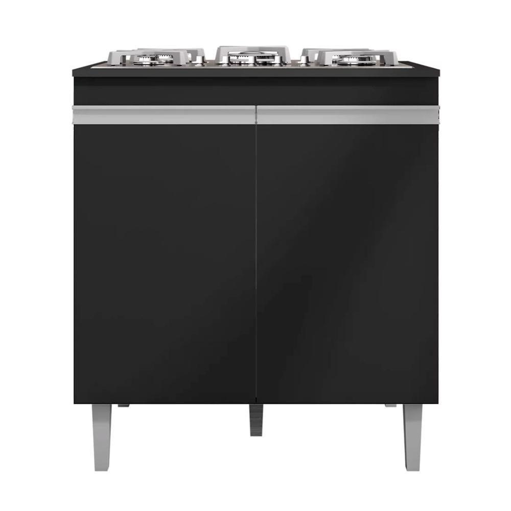 Balcão De Cozinha 2 Portas Cambrigde Preto Fosco - 5