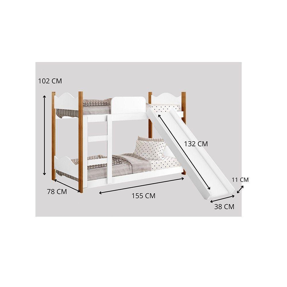 Beliche Infantil Encanto Branco Grenat Com Escorregador - Gabrielli Móveis - 2