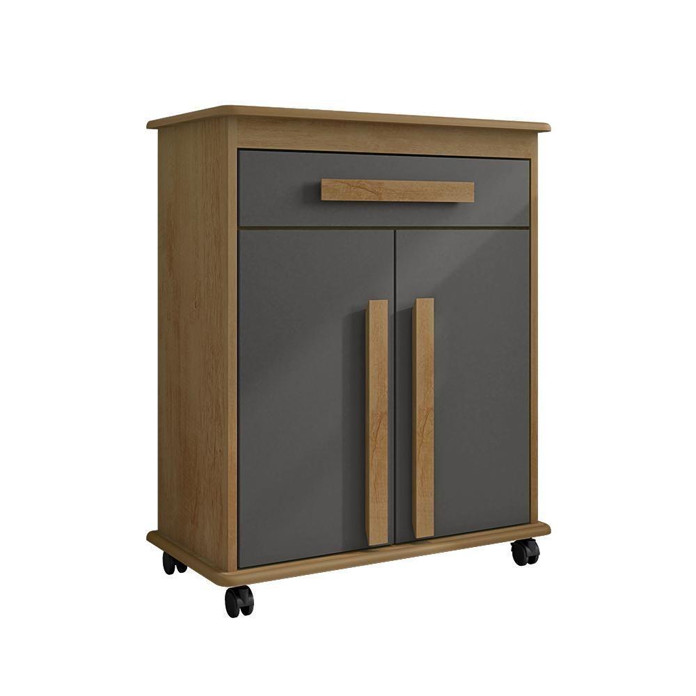 Multiuso Com 2 Portas Cantária Cinamomo Grafite - 1