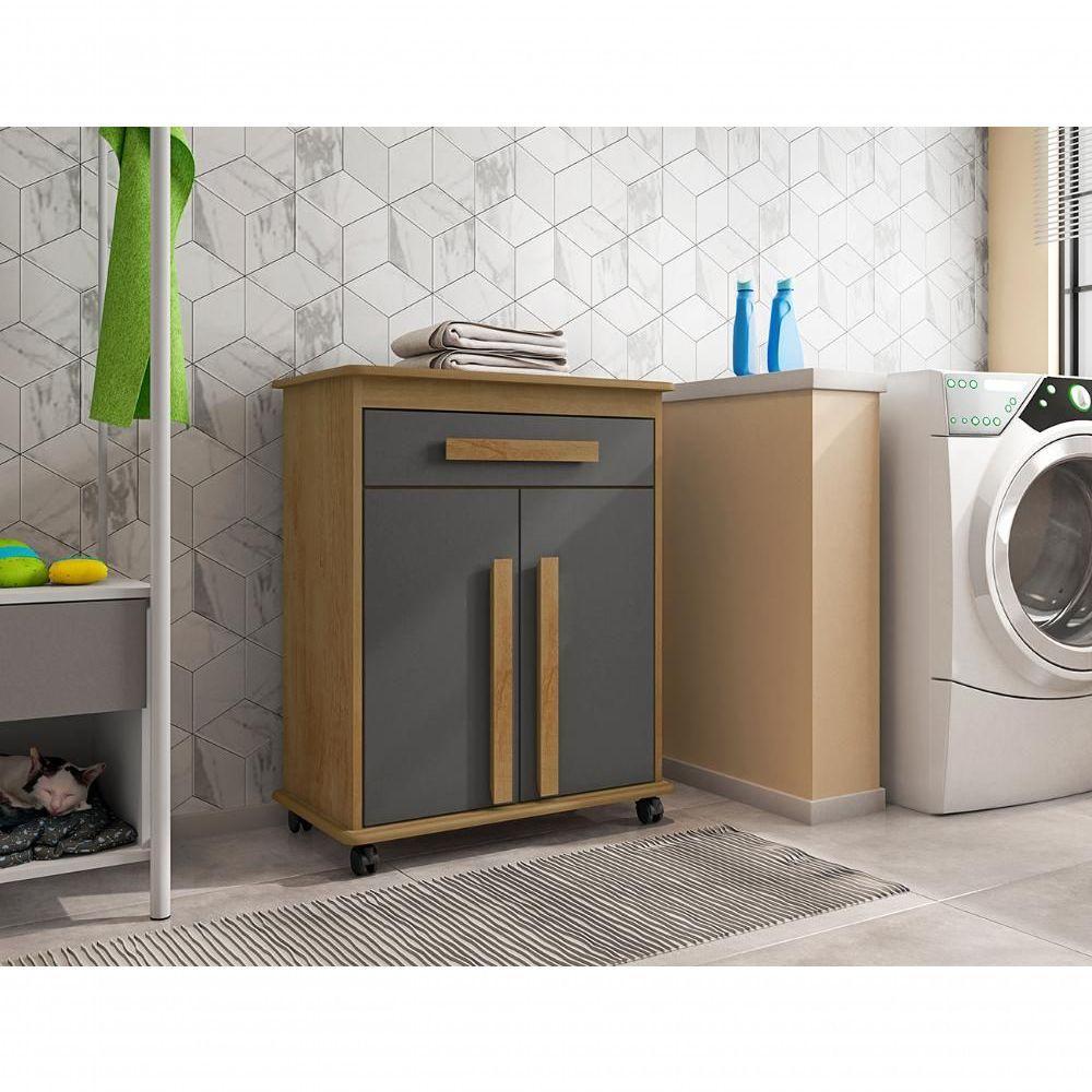 Multiuso Com 2 Portas Cantária Cinamomo Grafite - 3