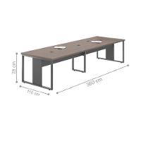 Conjunto Mesa E Cadeiras Para Escritório Doha Freijó Preto - 4