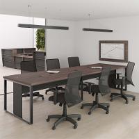 Conjunto Mesa Com Painel E Cadeiras Krabi Freijó Preto - 2