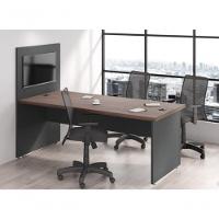 Jogo Mesa E Painel De Escritório Com 3 Cadeiras Freijó Preto - 4