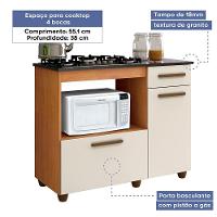 Balcão Para Cooktop 04 Bocas 2 Portas 1 Gaveta Violeta Naturalle Com Off White - 13