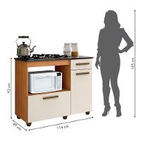 Balcão Para Cooktop 04 Bocas 2 Portas 1 Gaveta Violeta Naturalle Com Off White - 15