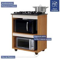 Balcão Para Cooktop 4 Bocas Turim Naturalle Com Off White - 3