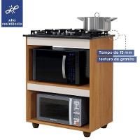 Balcão Para Cooktop 4 Bocas Turim Naturalle Com Off White