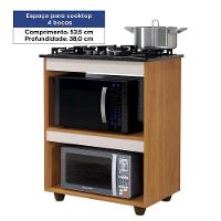 Balcão Para Cooktop 4 Bocas Turim Naturalle Com Off White - 5