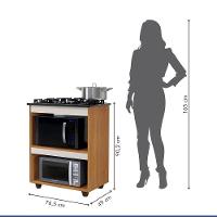 Balcão Para Cooktop 4 Bocas Turim Naturalle Com Off White - 6