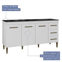 Balcão Atenas 3 Portas E 3 Gavetas Branco - 2