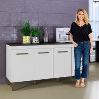 Balcão Atenas 3 Portas E 3 Gavetas Branco