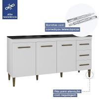 Balcão Atenas 3 Portas E 3 Gavetas Branco - 5
