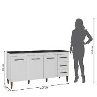 Balcão Atenas 3 Portas E 3 Gavetas Branco - 6