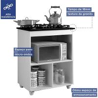 Balcão Para Cooktop 05 Bocas 1 Porta Basculante Salvia Naturalle Com Off White - 2