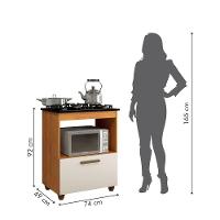 Balcão Para Cooktop 05 Bocas 1 Porta Basculante Salvia Naturalle Com Off White - 6