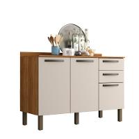 Balcão Valência Branco Salleto Móveis Cinamomo Com Off White - 3