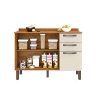 Balcão Valência Branco Salleto Móveis Cinamomo Com Off White - 5