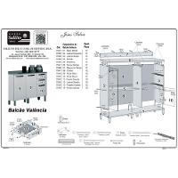 Balcão Valência Branco Salleto Móveis Carvalho Com Grafite - 12