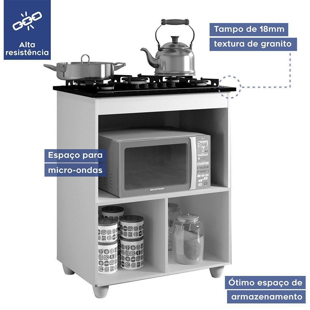 Balcão Para Cooktop 04 Bocas 1 Porta Basculante Salvia Naturalle Com Off White - 2