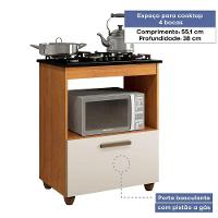 Balcão Para Cooktop 04 Bocas 1 Porta Basculante Salvia Naturalle Com Off White