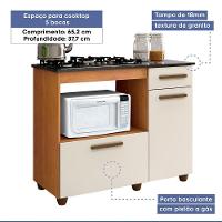 Balcão Para Cooktop 05 Bocas 2 Portas 1 Gaveta Violeta Naturalle Com Off White