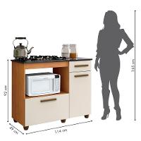 Balcão Para Cooktop 05 Bocas 2 Portas 1 Gaveta Violeta Naturalle Com Off White - 7