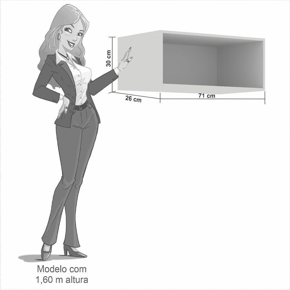 Aéreo Geladeira Valência Branco Salleto Móveis Carvalho Com Grafite - 3