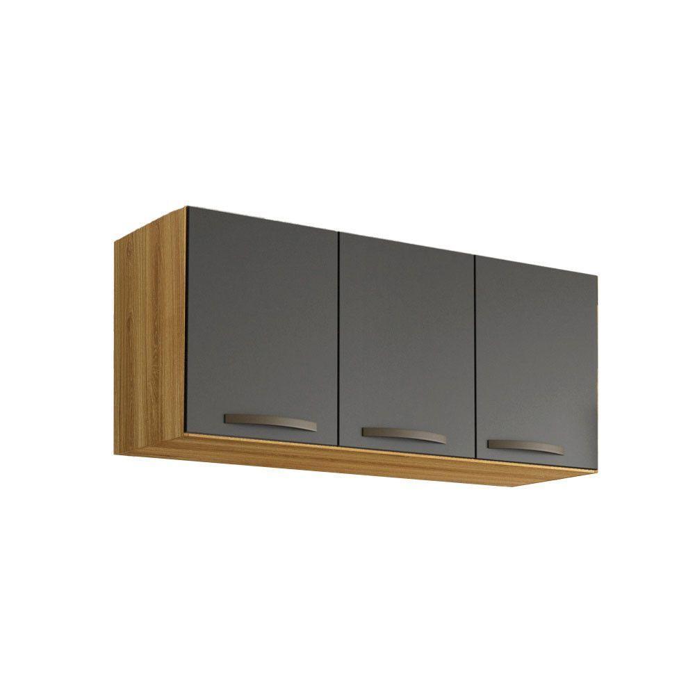 Aéreo Triplo Valência Branco Salleto Móveis Carvalho Com Grafite - 6