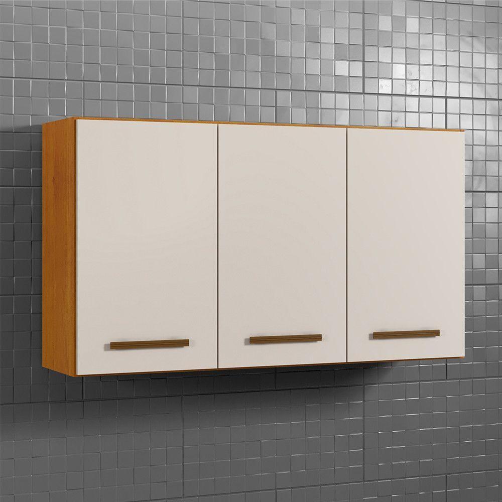 Armário Aéreo 3 Portas E 2 Prateleiras Etios Naturalle Com Off White - 1